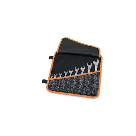 Beta 42/B9N Set of 9 12-Point 15° Offset Combination Wrenches in Tool Roll, Metric, 6mm-19mm 000421074